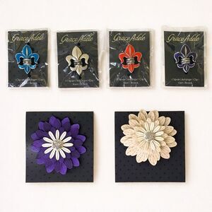 Scentsy Grace Adele Clip On Purse Charms Lot of 6 NEW Discontinued Fleur De Lis